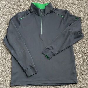 Nike Golf Men's Dark Gray/Green 3/4 Zip-Up Long Sleeve, Size Large
